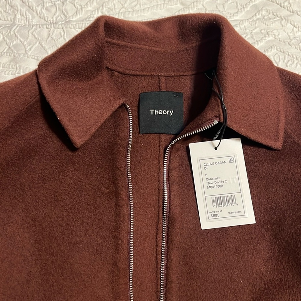 Theory open cardigan Clean Caban DG double zipper sweater NWT stunning and warm.